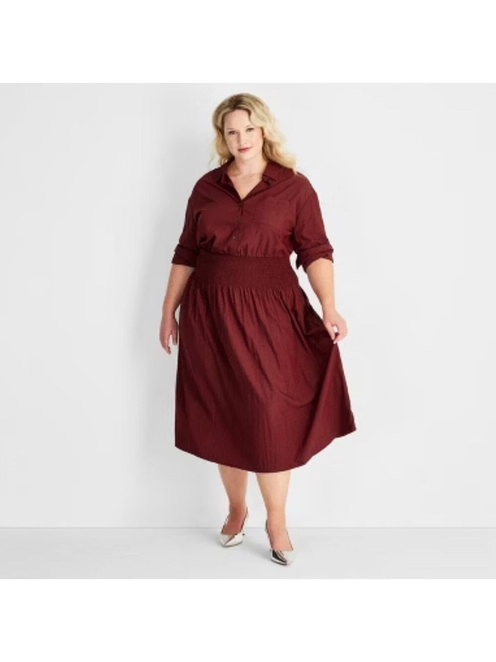 NWOT Future Collective Burgundy Dress
